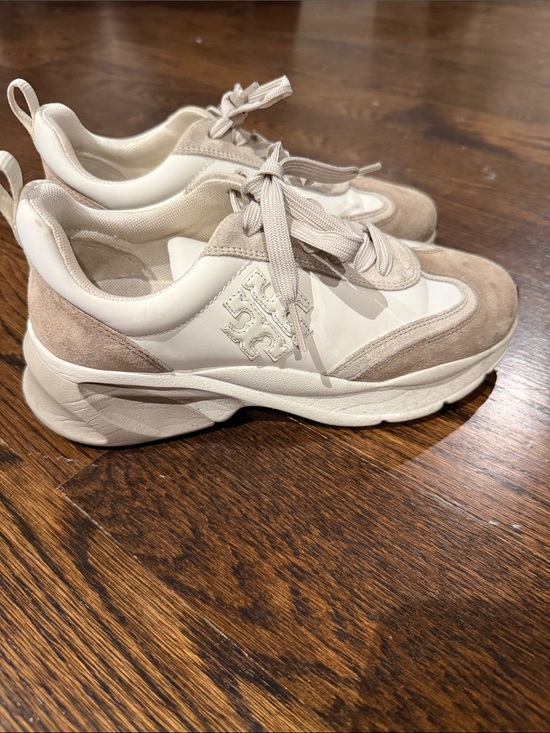Tory Burch Shoes - Tory Burch Good Luck Trainer 7.5 White/New Ivory/Cerbiatto Suede Shoes